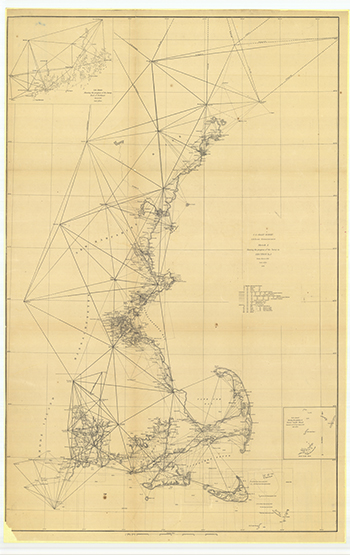 1851 US Coastal Survey. Sketch of the progress of the Survey (1844-1851).
