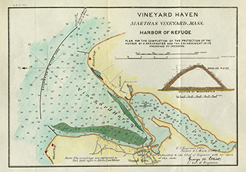 1887 U.S. Engineers Office. Vineyard Haven Harbor of Refuge.