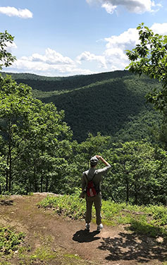 [Scenic outlook at summit of Todd Mountain from our sampling field day at the Mohawk Trail State Forest. Photo by Dave Orwig]