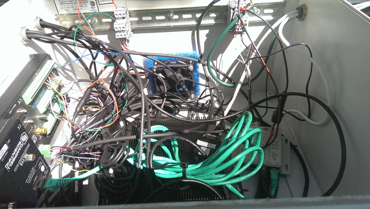[Here is the rat’s nest of wires that is in the aerial tram box.]