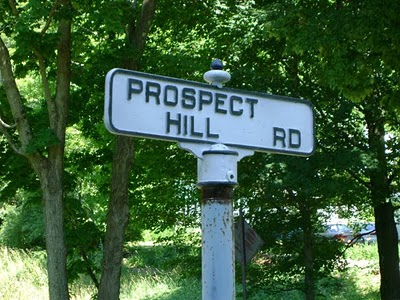 [In case you doubted the existence of Prospect Hill Road, have some photographic proof.]