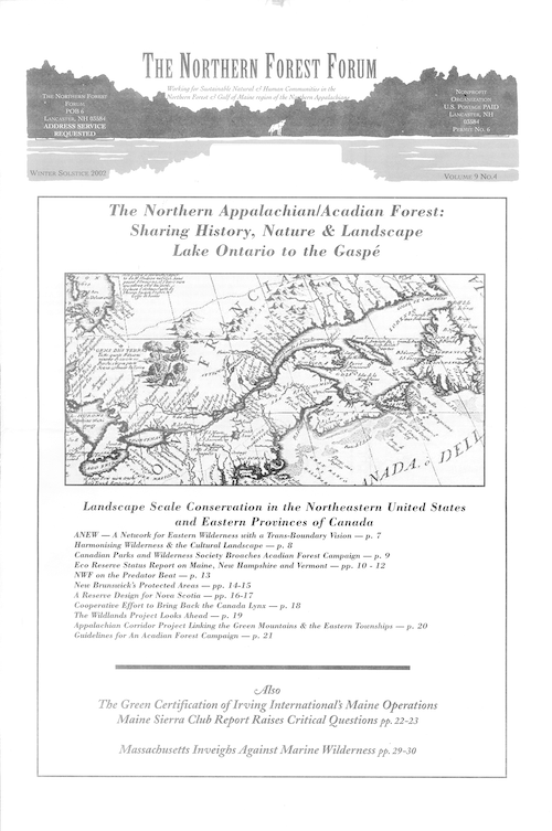 Northern Forest Forum Volume 9 Number 4 cover image