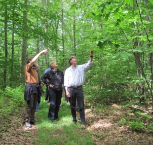 David Foster leading a tour at Harvard Forest 