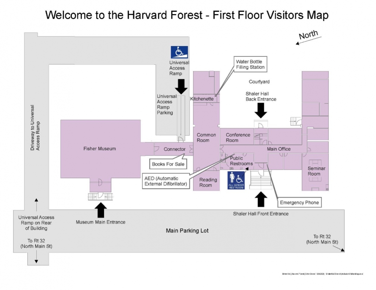 Harvard Forest Accessibility Map of Shaler Hall first floor