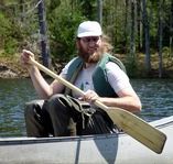 Ellison in a canoe