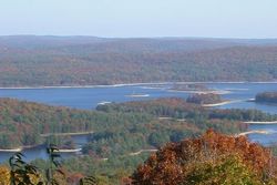 [A view of the Harvard Forest area from the west, in New Salem and overlooking the Quabbin Reservoir.]