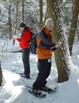 Student on snowshoes