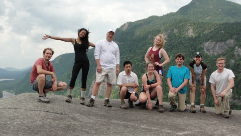 Summer Students pose with mentors in the Adirondacks 