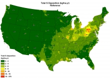 Annual sulfur deposition in 2020