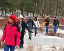 Students on winter break at Harvard Forest 