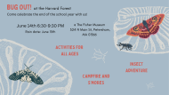 Image shows an event flyer with insect art and event details which are outlined below.