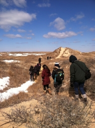 Harvard Forest students in the Aquinnah dune.