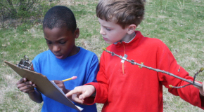 Schoolyard students collect data