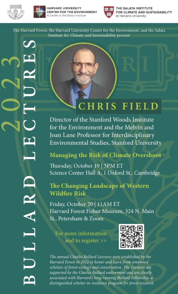 A flyer for the Bullard Lecture by Chris Field